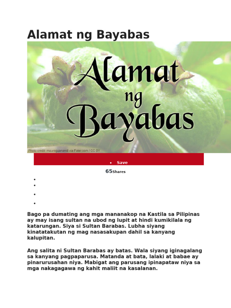 Alamat NG Bayabas | PDF