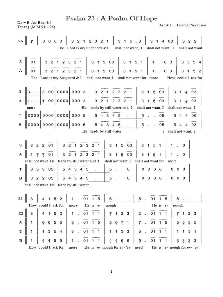Psalm 23: A Psalm of Hope Lyrics | PDF | Christian Bible | Bible