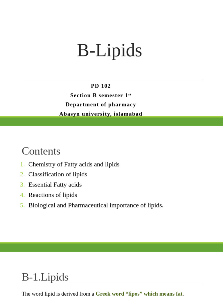 Comprehensive Guide to Lipids and Fatty Acids | PDF | Lipid | Fatty Acid