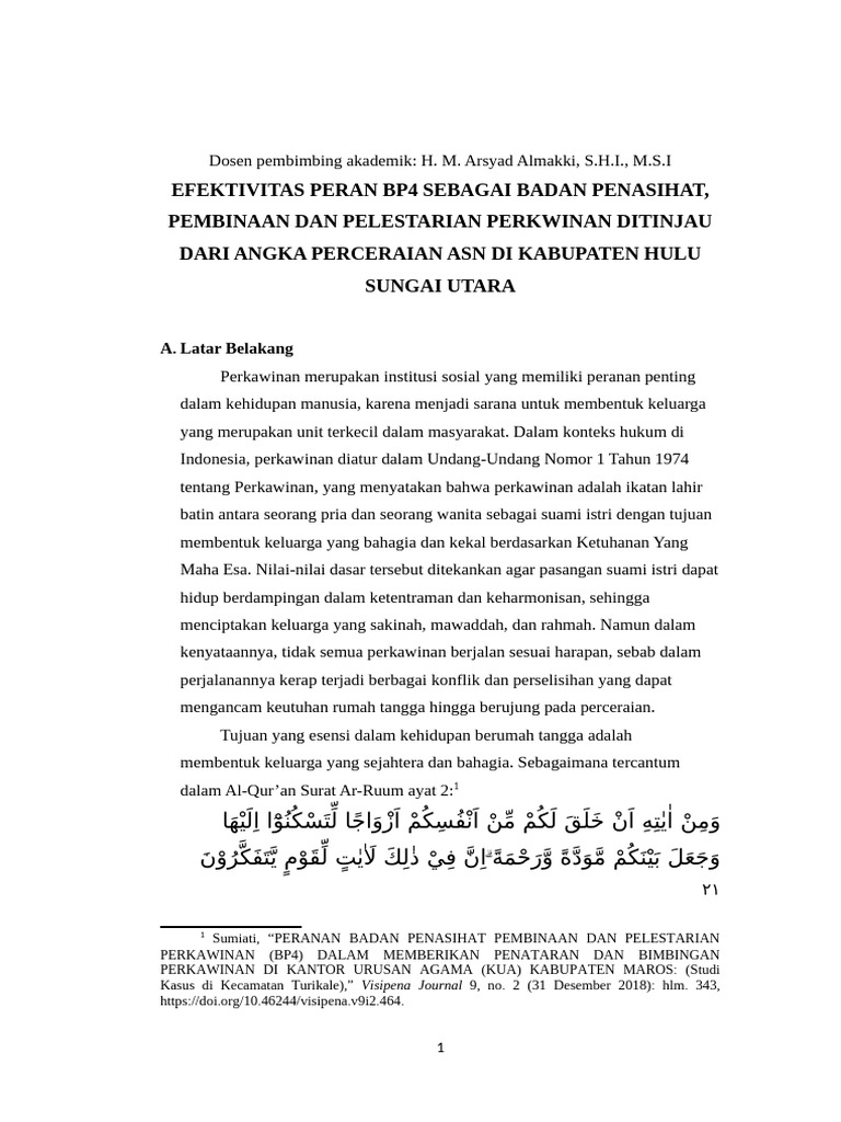 Efektivitas BP4 Cegah Perceraian ASN | PDF