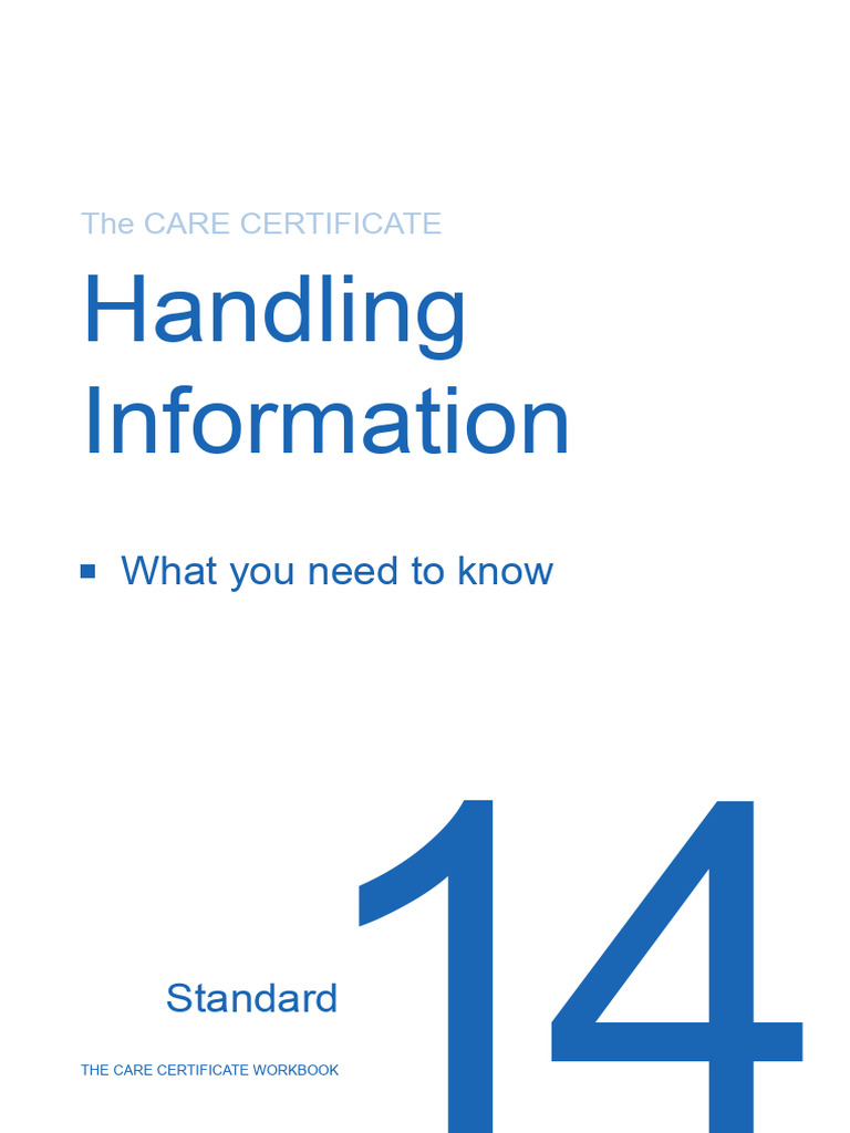 Handling Information in Care Certificate | PDF | Information Privacy ...