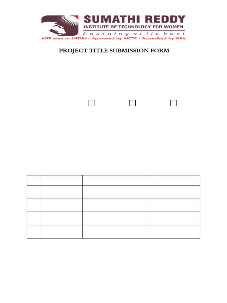 Project Title Submission Guidelines | PDF