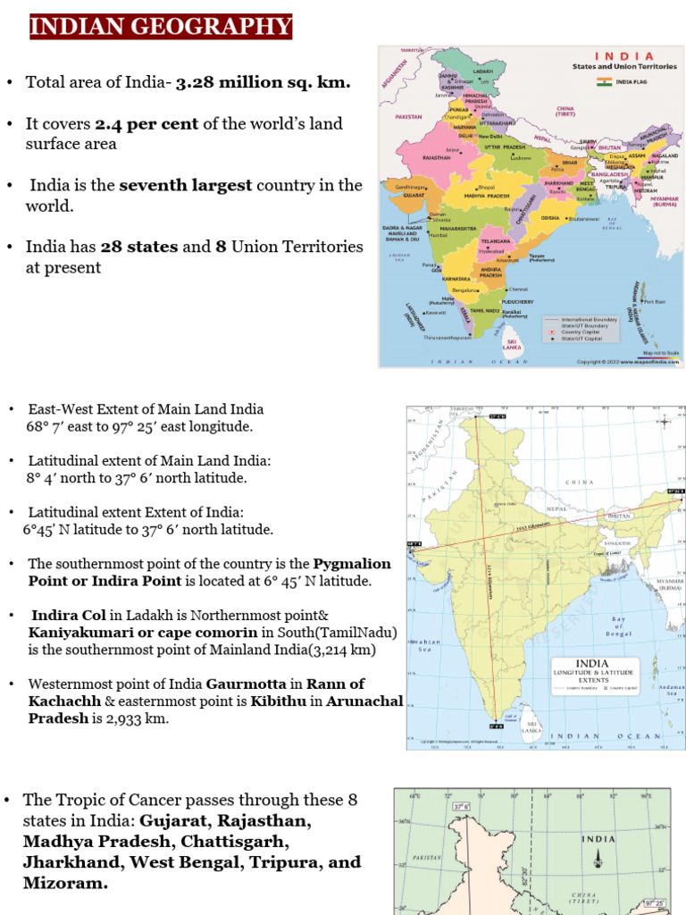 Overview of India's Geography and Borders | PDF | Asia | Cartography
