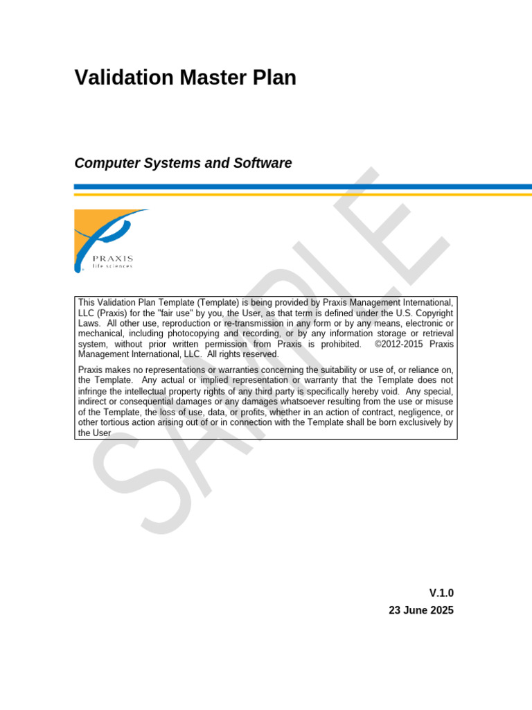 Computer System Validation Plan Template | PDF | Verification And ...