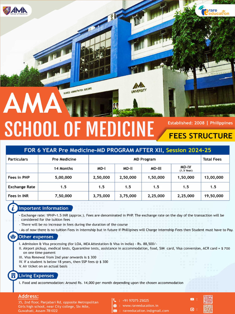 Ama School of Medicine - Fees | PDF