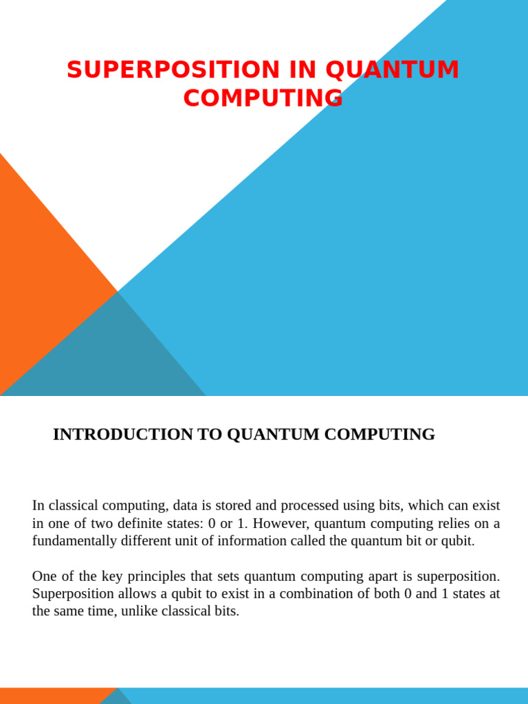 Superposition in Quantum Computing Explained | PDF | Quantum Computing ...