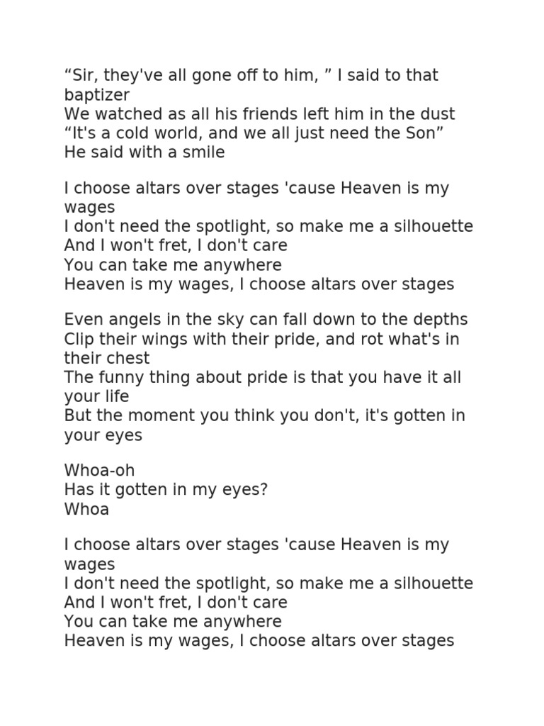 Altars Over Stages: A Soul's Cry | PDF | Miracle | Heaven