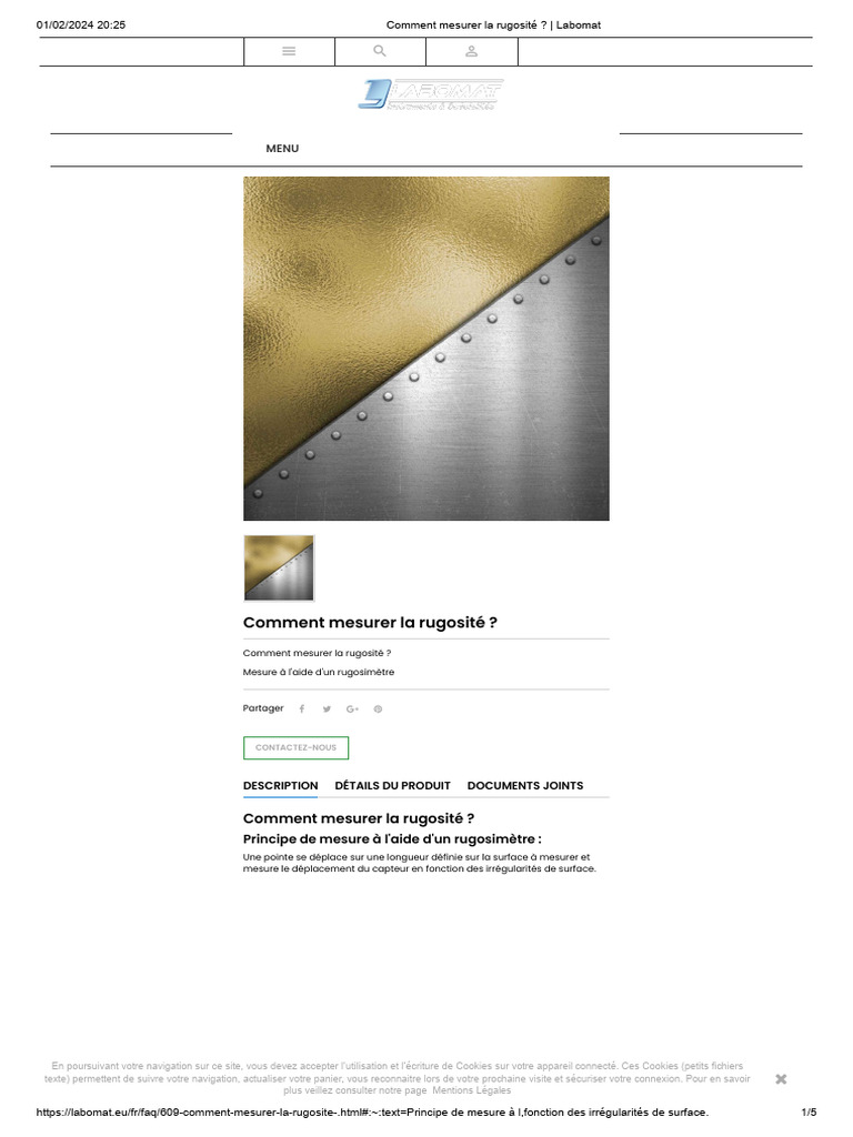 Mesurer la rugosité avec un rugosimètre | PDF | État de surface ...
