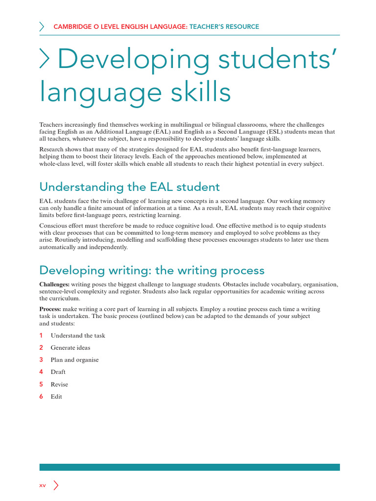 Developing Learner Language Skills | PDF | English As A Second Or ...