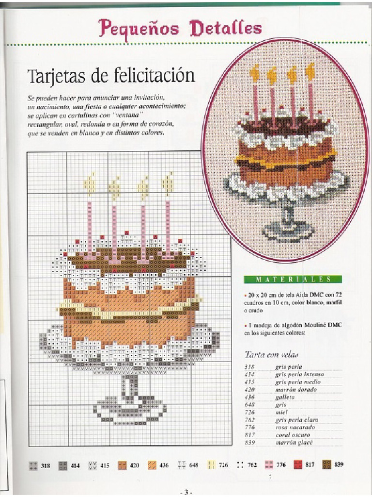 Big Birthday Cake Cross Stitch Pattern | PDF