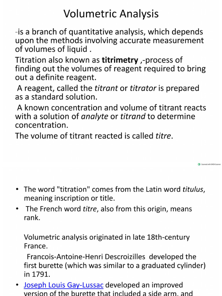 Volumetric Analysis | PDF
