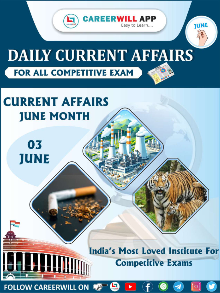 3,4,5 June Current Affairs - 563809 - Crwill | PDF
