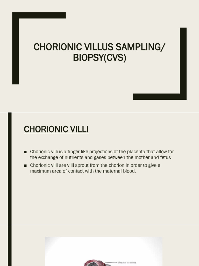 Chorionic Villus Sampling | PDF | Obstetrics | Maternal Health
