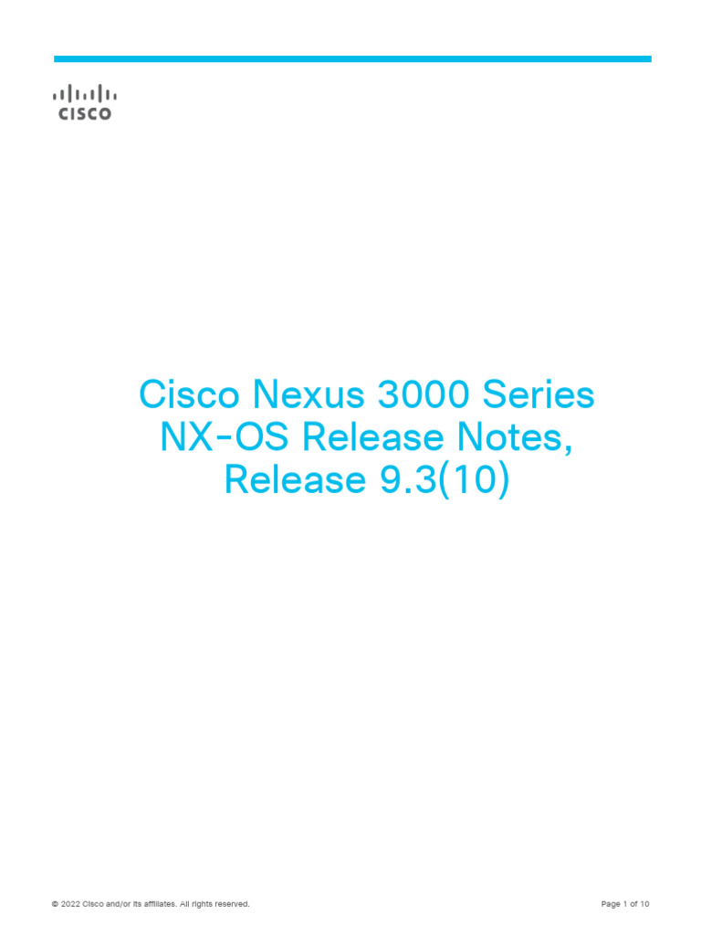Cisco Nexus 3000 NX-OS 9.3(10) Notes | PDF | Computer Networking ...