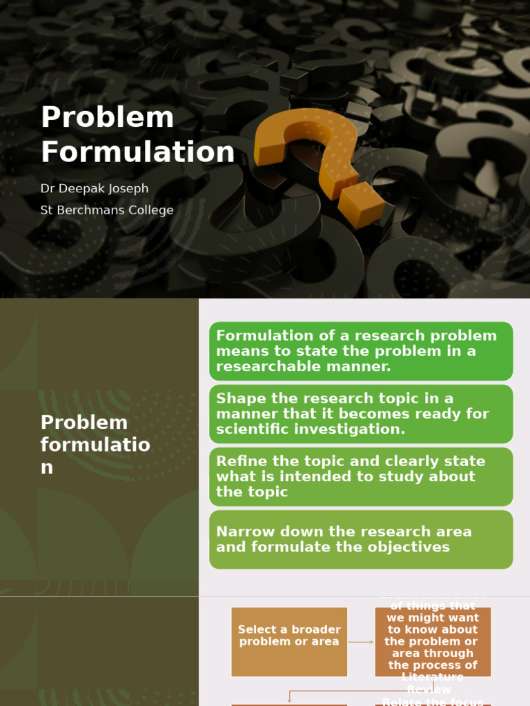 Problem Formulation | PDF | Question | Methodology