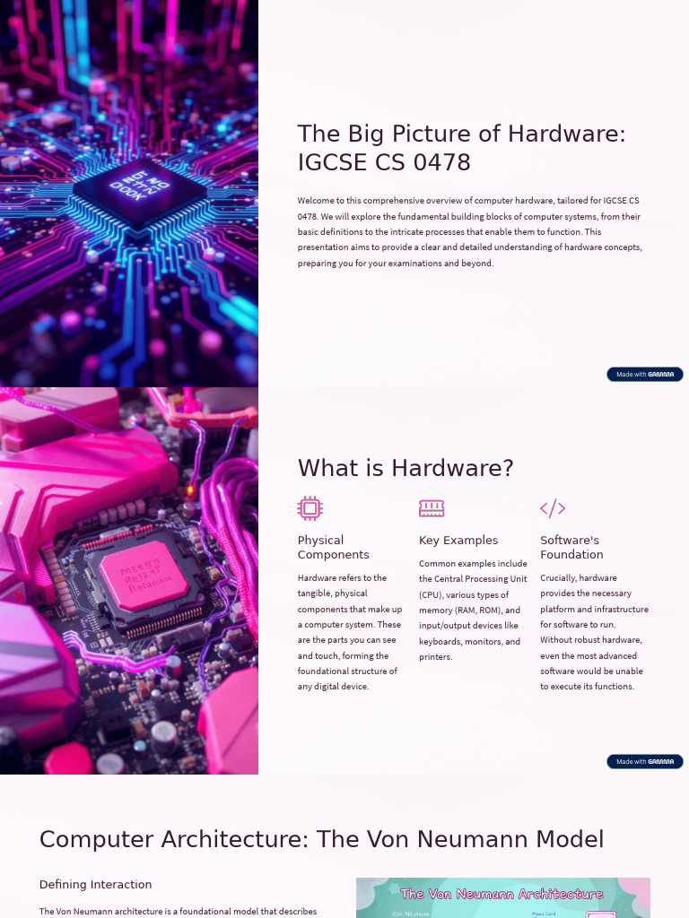 IGCSE Computer Science Hardware Overview | PDF | Central Processing ...