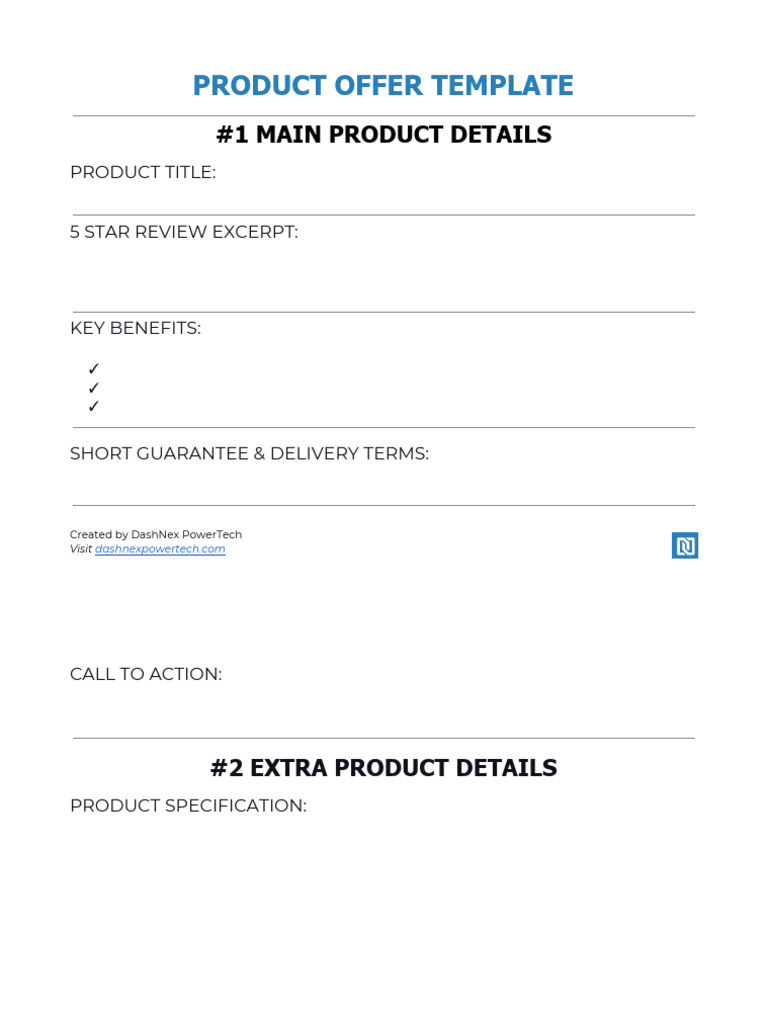 Product Sales Offer Template Vid2 | PDF
