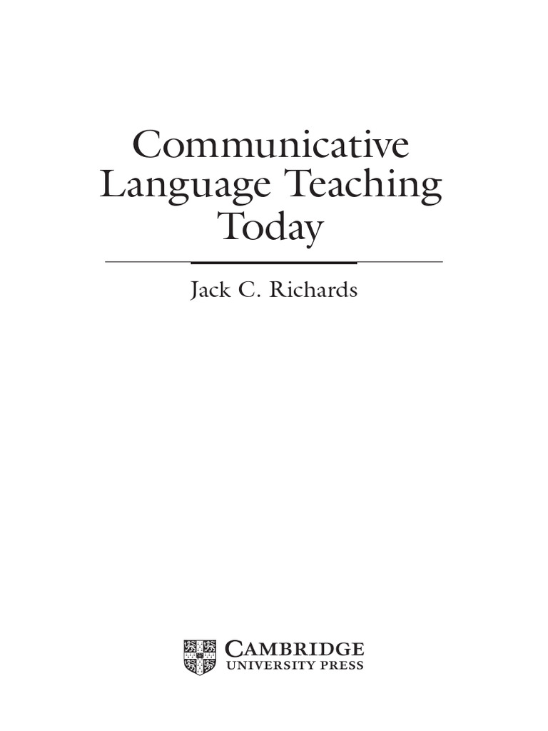 Communicative Language Teaching Today | PDF | Learning | Language Education