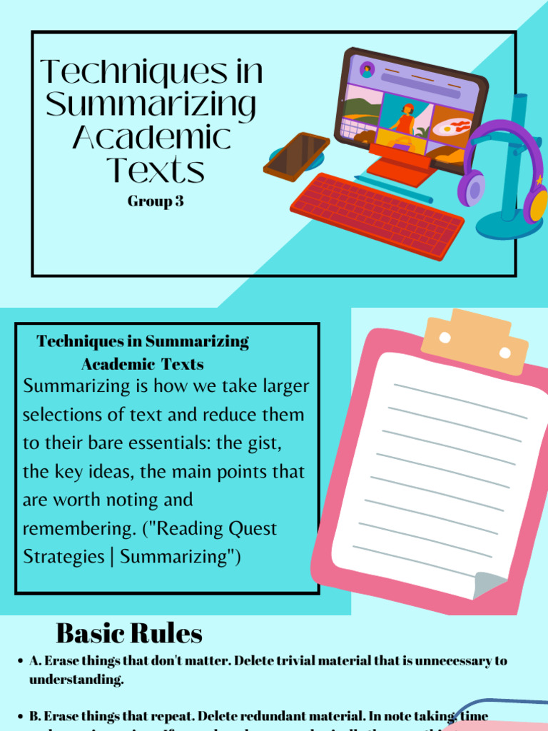 Summarizing Techniques for Academic Texts | PDF
