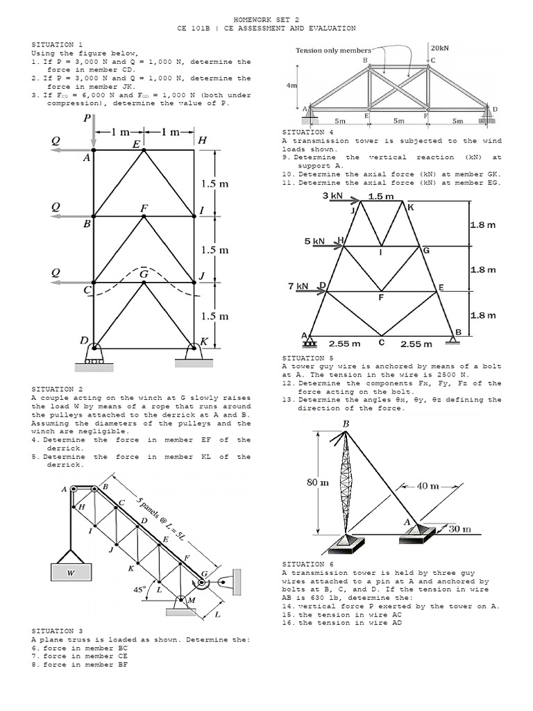 Forces in Derrick Members Analysis | PDF