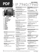 CISCO IP 7940/7960: Quick Reference