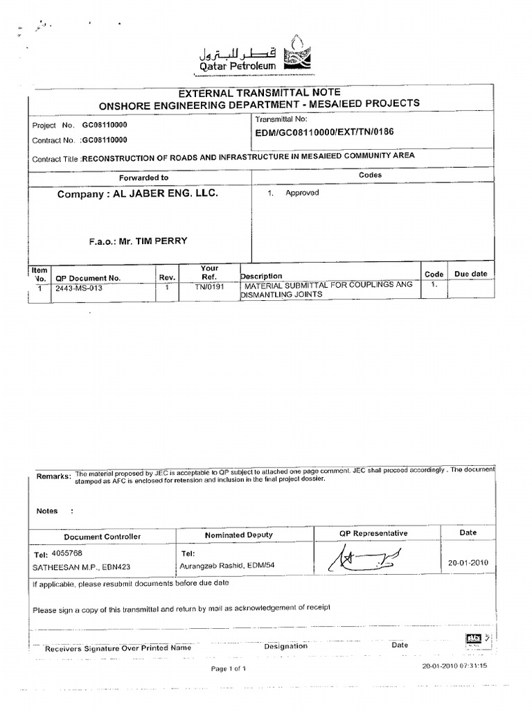 MARFD Material Approval Request | PDF