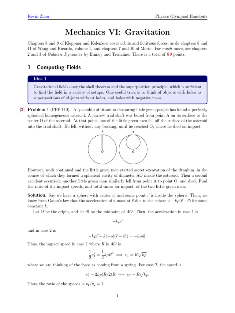 Gravitational Fields and Shell Theorems | PDF | Orbit | Ellipse