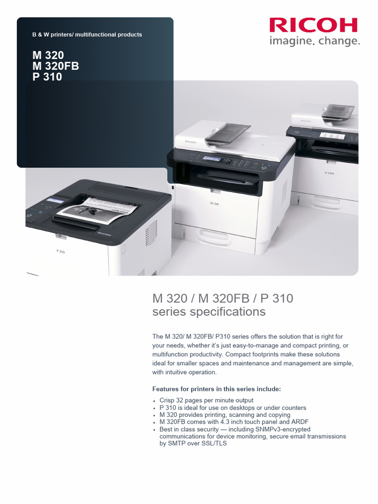 M 320 Ricoh en 150dpi Brochure | PDF | Printer (Computing) | Computer ...