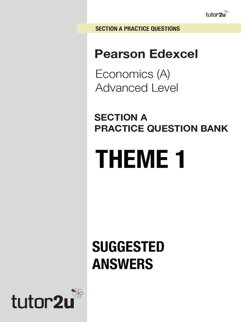 Edexcel A Level Economics Practice Bank | PDF | Elasticity (Economics ...