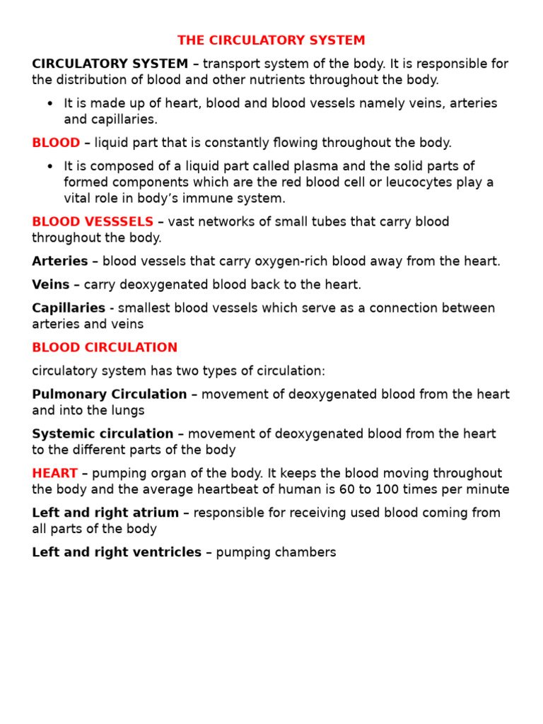 Circulatory System Overview for Grade 4 | PDF | Circulatory System | Blood
