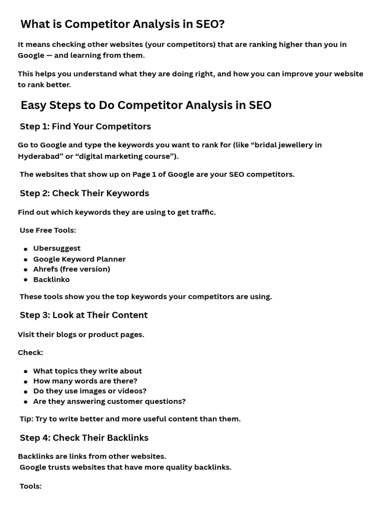 SEO Competitor Analysis Guide | PDF