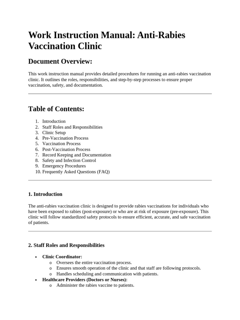 Anti-Rabies Vaccination Clinic Guide | PDF | Rabies | Vaccination