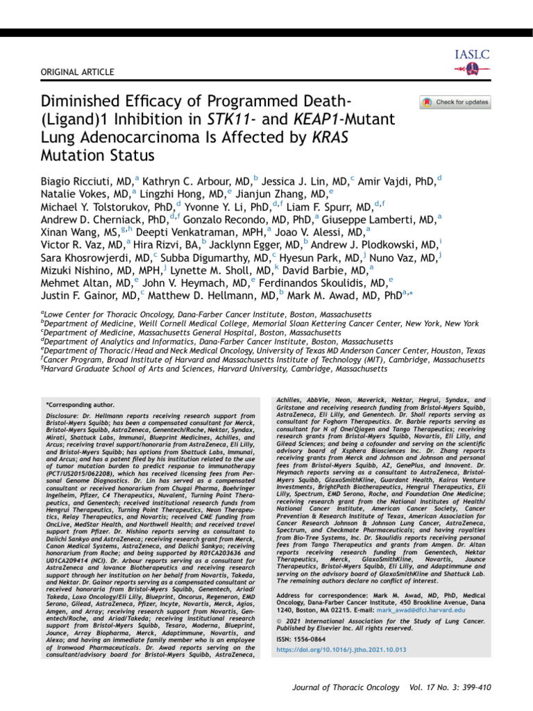 Diminished Efficacy of Programmed Death (Ligand) 1 | PDF | Medicine ...