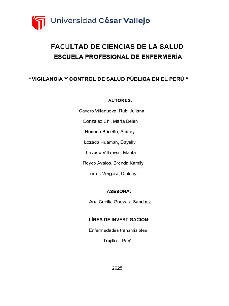 Vigilancia y Control en Salud Pública Perú | PDF | Epidemiología ...