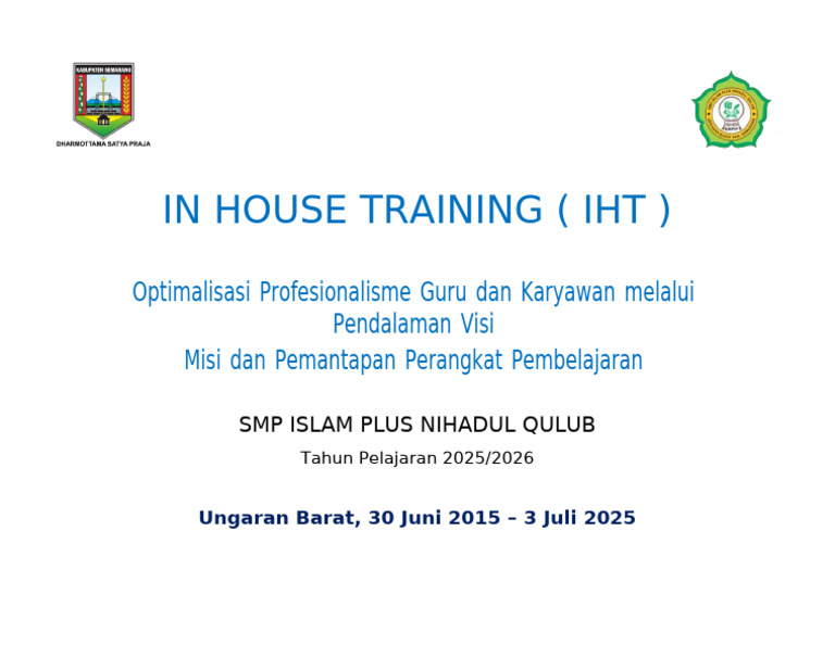 Optimalisasi Profesionalisme IHT SMP | PDF