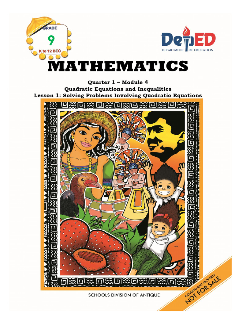 Grade 9 Math: Quadratic Equations Module | PDF | Equations | Area