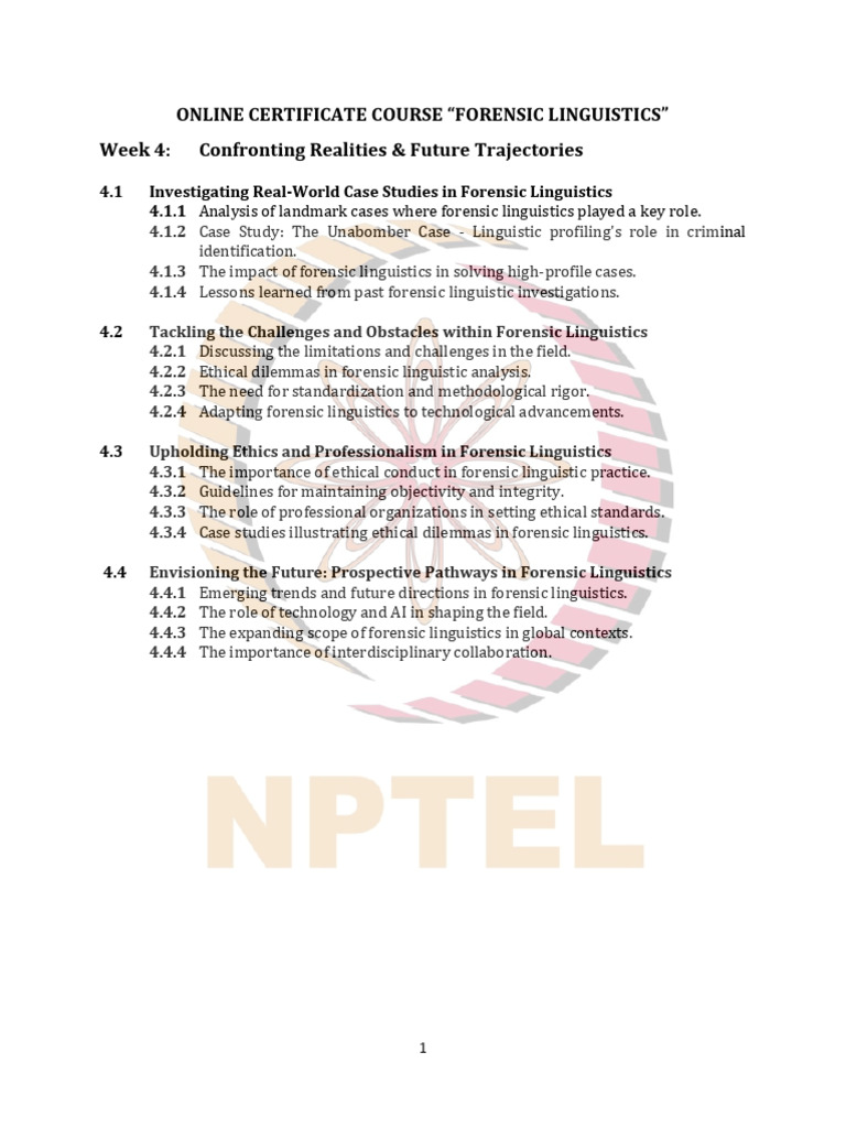 FL W4 E-Content | PDF | Linguistics | Forensic Science