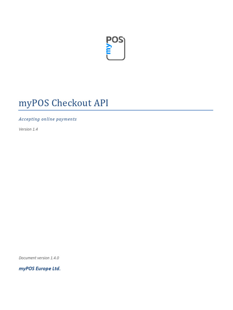 myPOS Checkout API Overview v1.4 | PDF | Point Of Sale | Payments