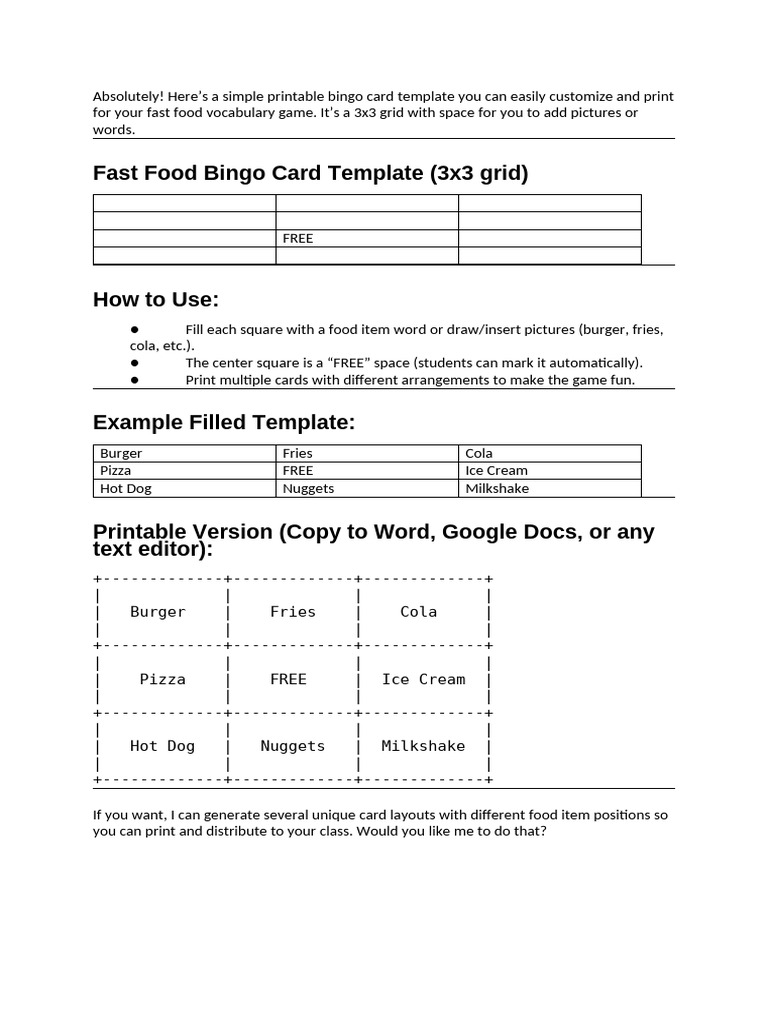 Engaging Food Ordering Lessons | PDF