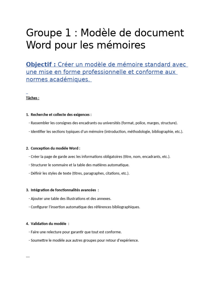 Modèles et outils pour rédiger un mémoire | PDF | Microsoft Word