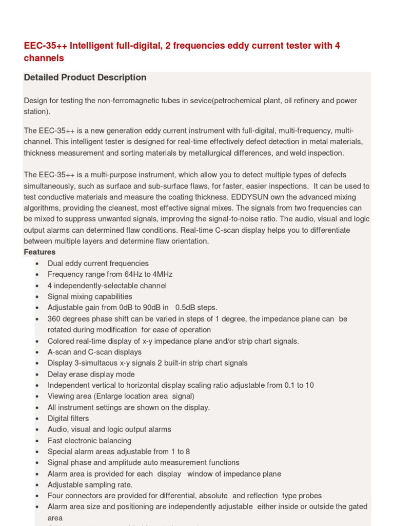 An Intelligent MultiFrequency MultiChannel Eddy Current Tester for NonDestructive Testing of