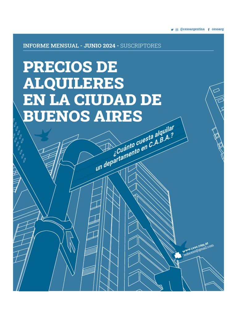 Susc Alq Caba Junio PRECIOS DE ALQUILERES EN CABA - JUNIO 2024 | PDF ...