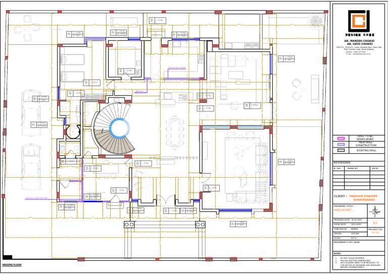 Civil Layout for New Wall Construction | PDF