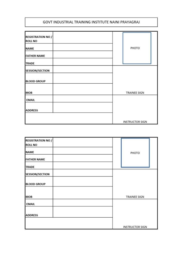 Trainee Registration Form Template | PDF