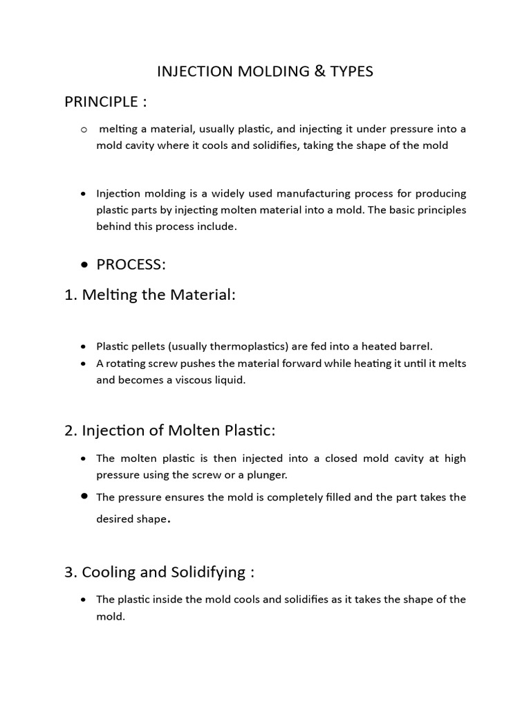 Injection Molding Types Explained | PDF | Silicone | Industrial Processes
