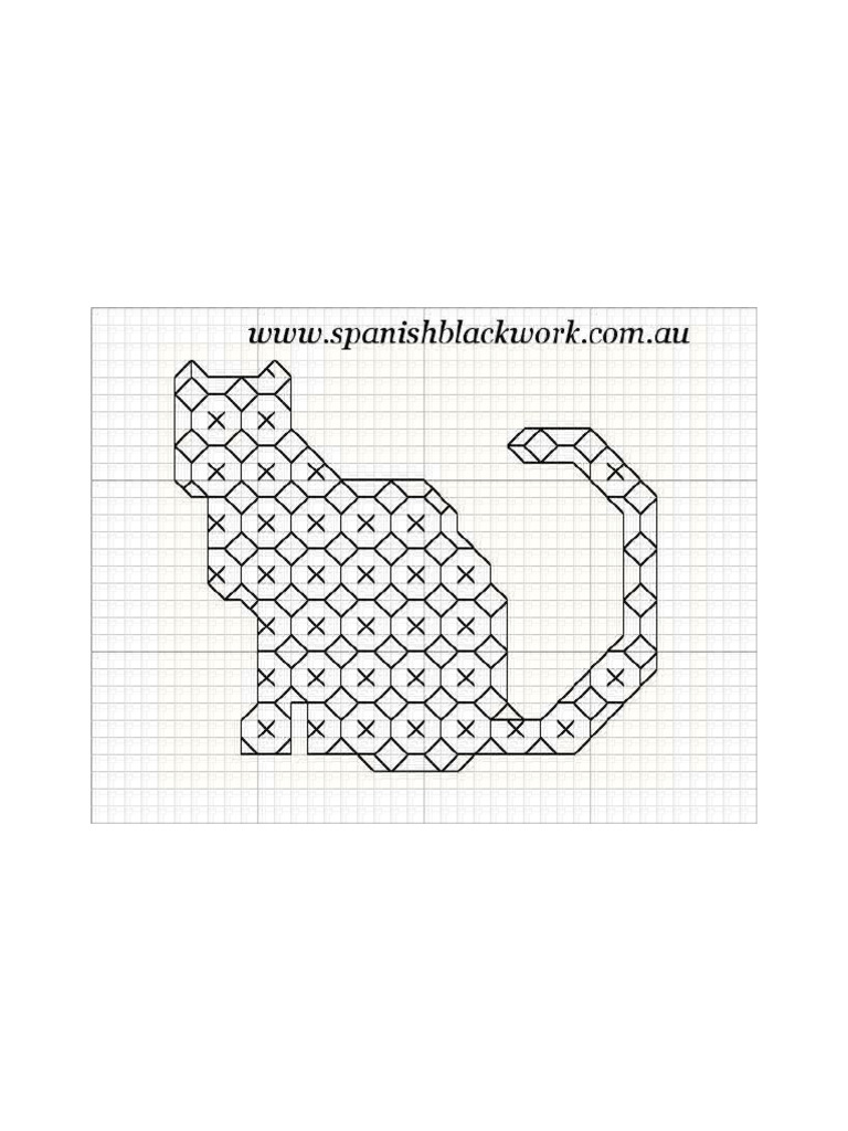 Blackwork Kitty 2 Cross Stitch Pattern | PDF