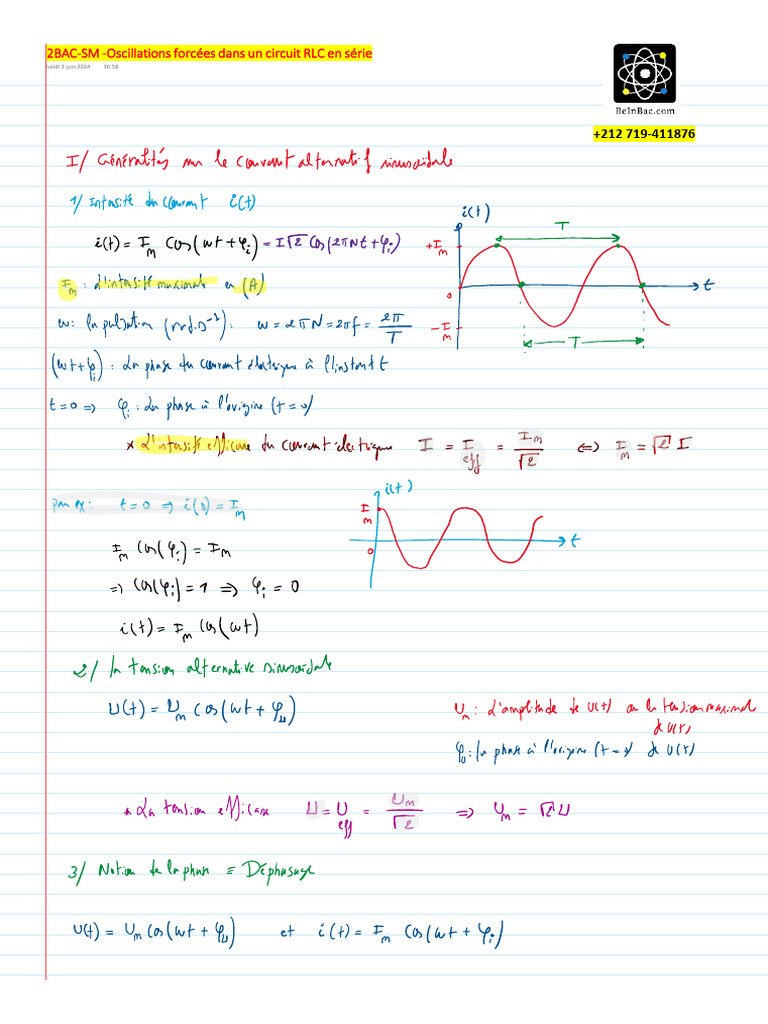 Oscillations forcées en circuit RLC | PDF