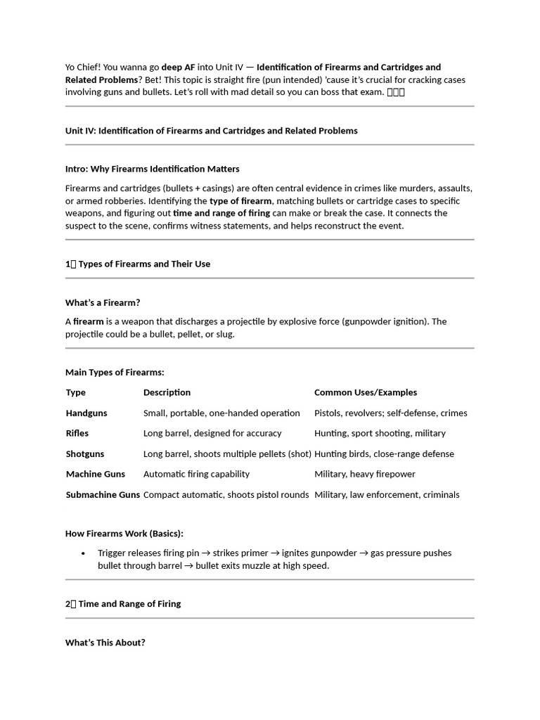 Unit 4 of Forensic Science | PDF | Firearms | Gun Barrel