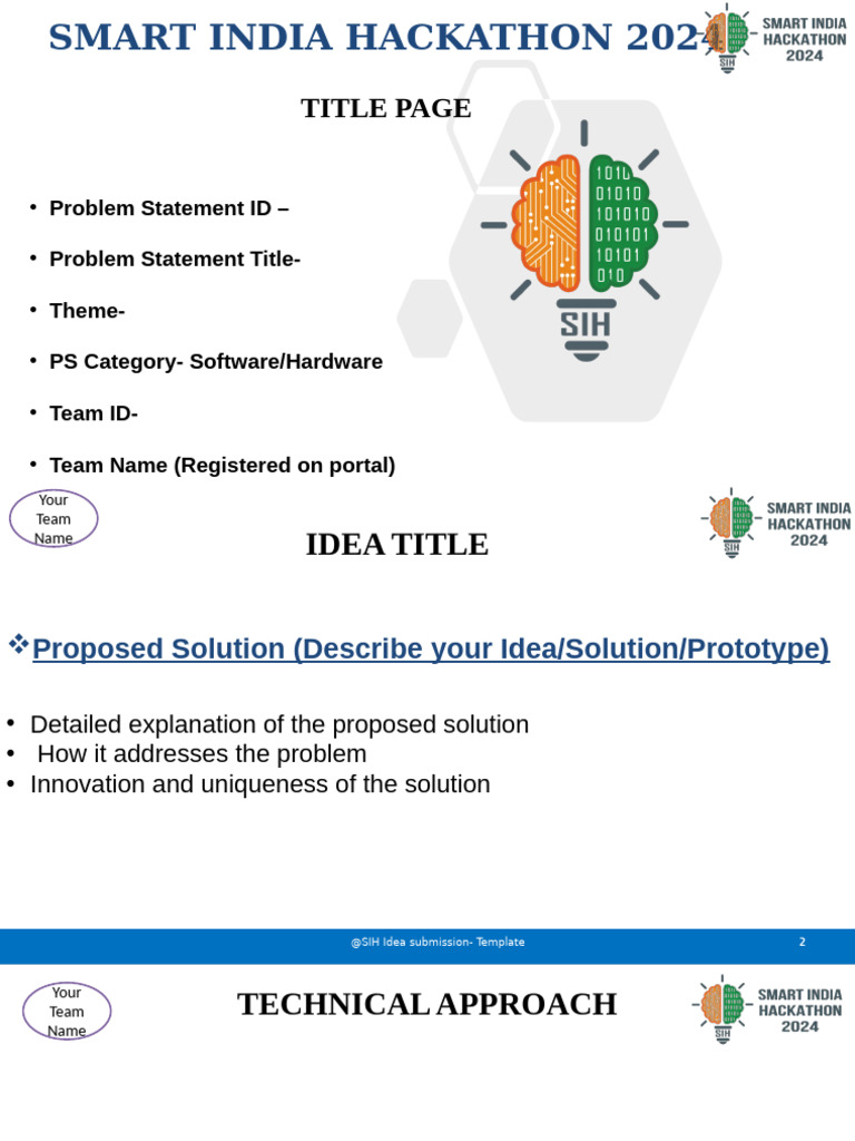 SIH 2024 Idea Submission Template | PDF | Computing