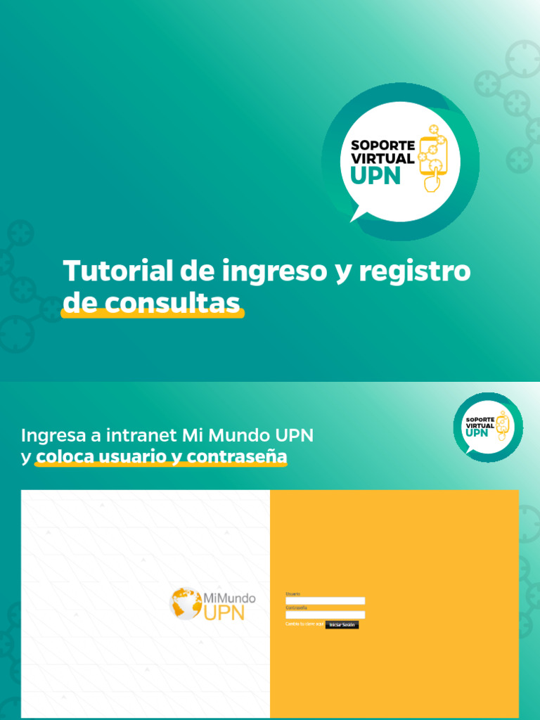 Tutorial Ingreso y Registro de Consultas - Soporte Virtual Upn | PDF